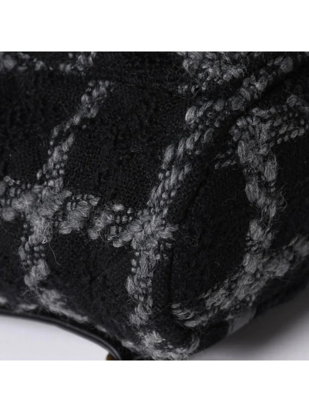 Chanel Tweed Dumas Backpack Base CC Logo Black Gray